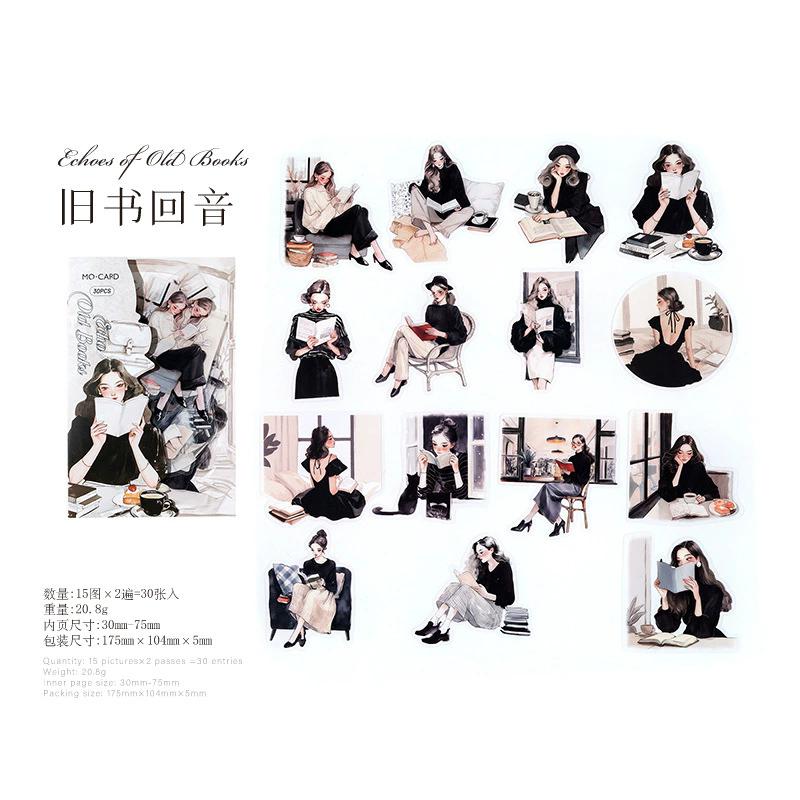 30pcs Reading girl Stickers aesthetic Stick Labels Decorative Diary Album material Scrapbooking Supplies
30pcs Reading girl Stickers aesthetic Stick Labels Decorative Diary Album material Scrapbooking Supplies
