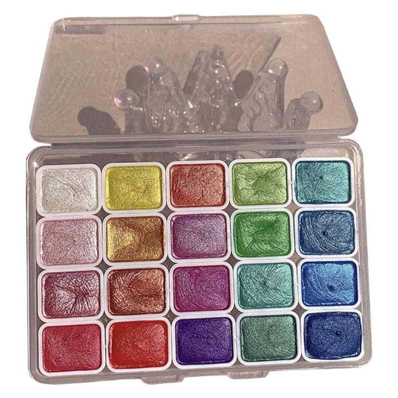 20 цветов акварельные краски с блестками Профессиональный набор художника для рисования на бумаге, дереве, камне, ткани, для DIY нейл-арта
20 цветов акварельные краски с блестками Профессиональный набор художника для рисования на бумаге, дереве, камне, ткани, для DIY нейл-арта