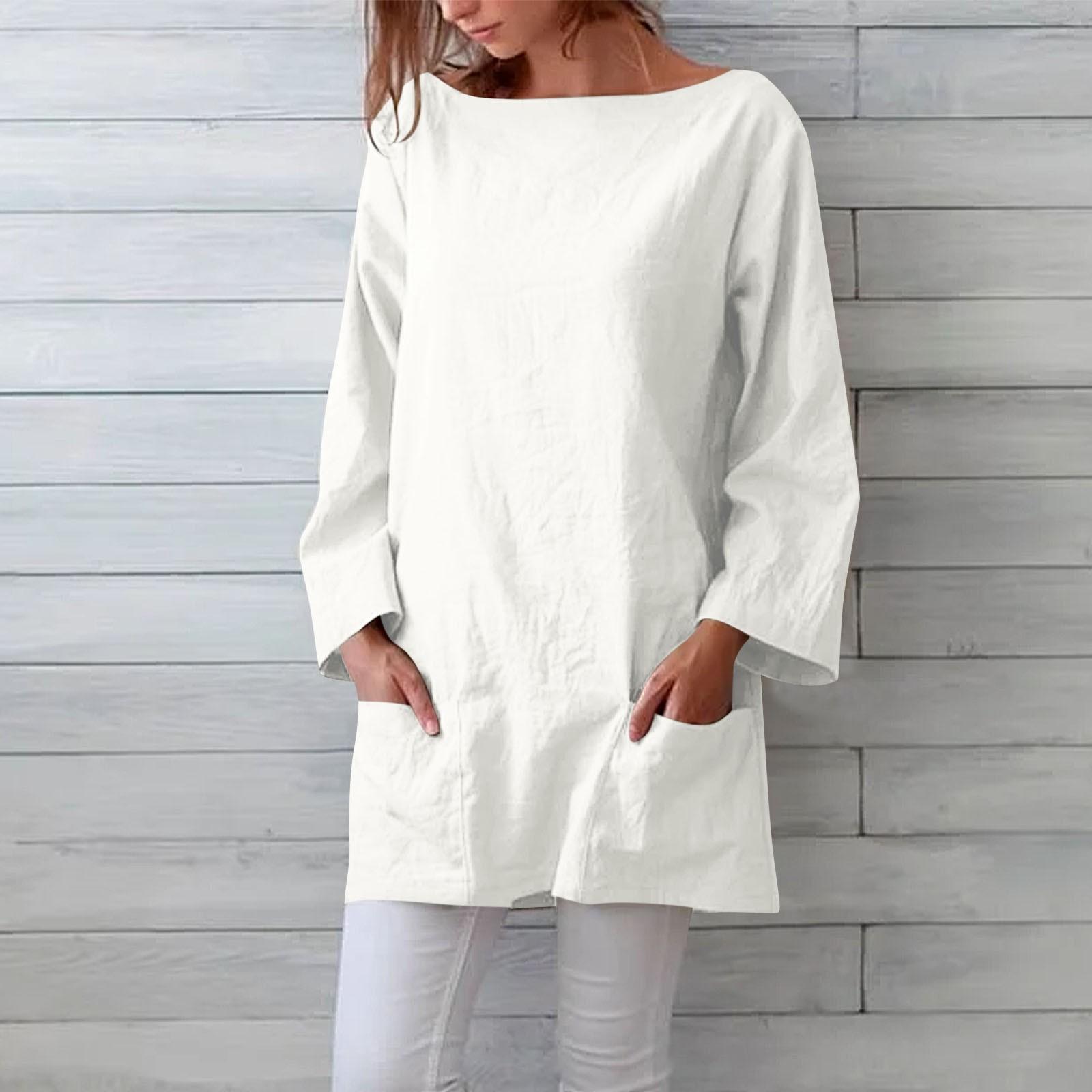 Women s Fashionable Round-neck Long-sleeved Solid-color Pullover Casual Top L білий
Women s Fashionable Round-neck Long-sleeved Solid-color Pullover Casual Top L білий