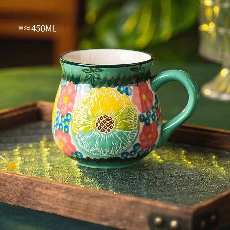 Colorful Water Cup Underglaze Color Ceramic Mug Teacup 3D Relief Texture Retro Coffee Cup
Colorful Water Cup Underglaze Color Ceramic Mug Teacup 3D Relief Texture Retro Coffee Cup