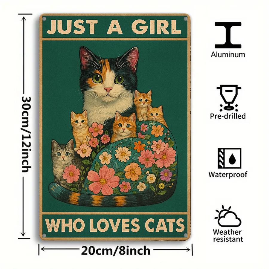 Cat Lovers Decorative Metal Sign SingleSided Vertical Summer Door Plaque for Home Porch Living Room or Cafe 20x30cm(7.8x11.8inch)
Cat Lovers Decorative Metal Sign SingleSided Vertical Summer Door Plaque for Home Porch Living Room or Cafe 20x30cm(7.8x11.8inch)