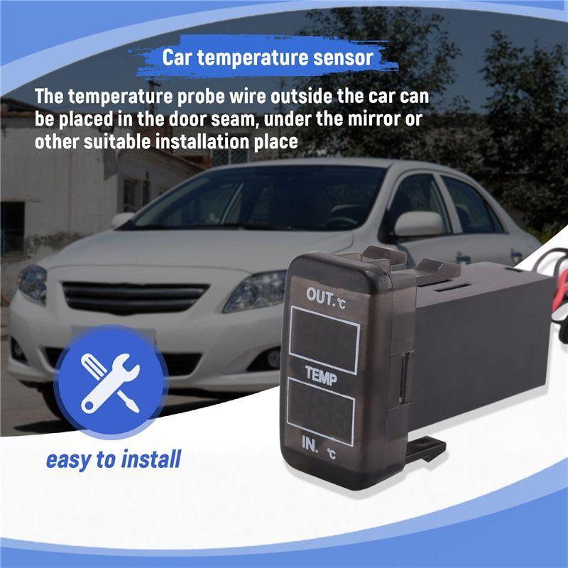 T-Top-Rated-Dual Temperature Display Inside And Outside The Car Dual Temperature Sensor For Toyota Corolla Reiz Prado Prius
T-Top-Rated-Dual Temperature Display Inside And Outside The Car Dual Temperature Sensor For Toyota Corolla Reiz Prado Prius