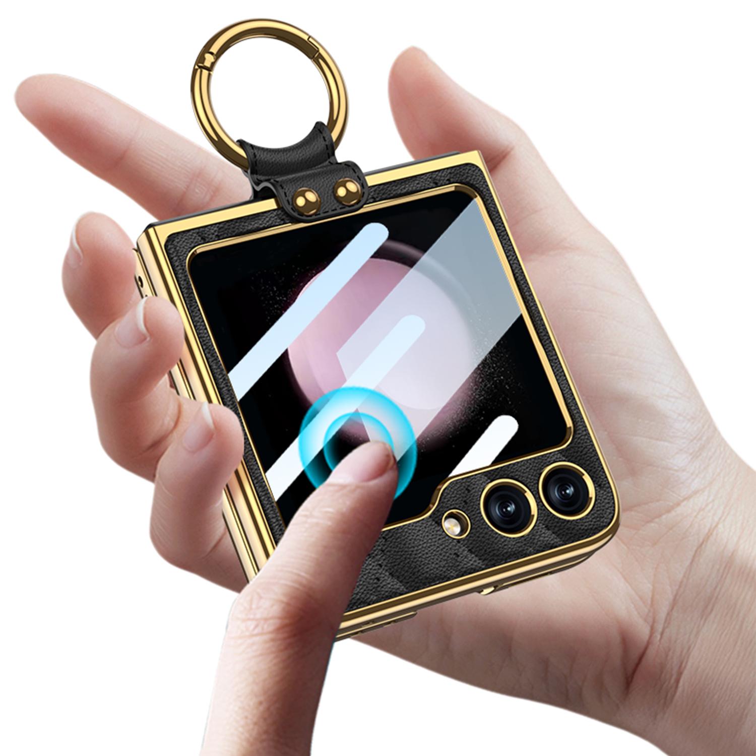 GKK For Samsung Galaxy Z Flip5 5G Rhombic Pattern Hard PC+PU Phone Cover Metal Ring Kickstand Case with Small Screen Film Purple
GKK For Samsung Galaxy Z Flip5 5G Rhombic Pattern Hard PC+PU Phone Cover Metal Ring Kickstand Case with Small Screen Film Purple