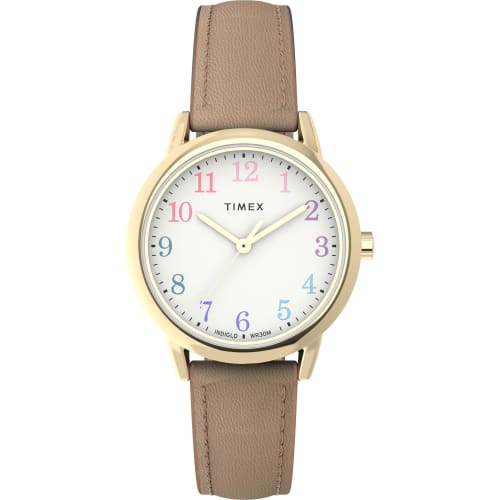 TIMEX Easy Reader Sustainable Women s Watch, TW2W32400, White Dial, Brass, Mineral Glass, Quartz Movement, Taupe
TIMEX Easy Reader Sustainable Women s Watch, TW2W32400, White Dial, Brass, Mineral Glass, Quartz Movement, Taupe