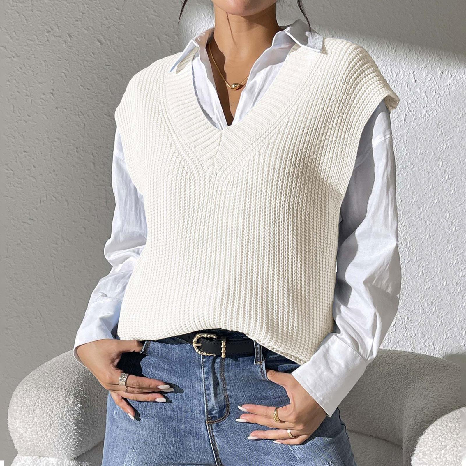 Женский весенне-осенний новый жилет с v-образным вырезом, свитер машинной вязки, жилеты One Size бежевый
Женский весенне-осенний новый жилет с v-образным вырезом, свитер машинной вязки, жилеты One Size бежевый