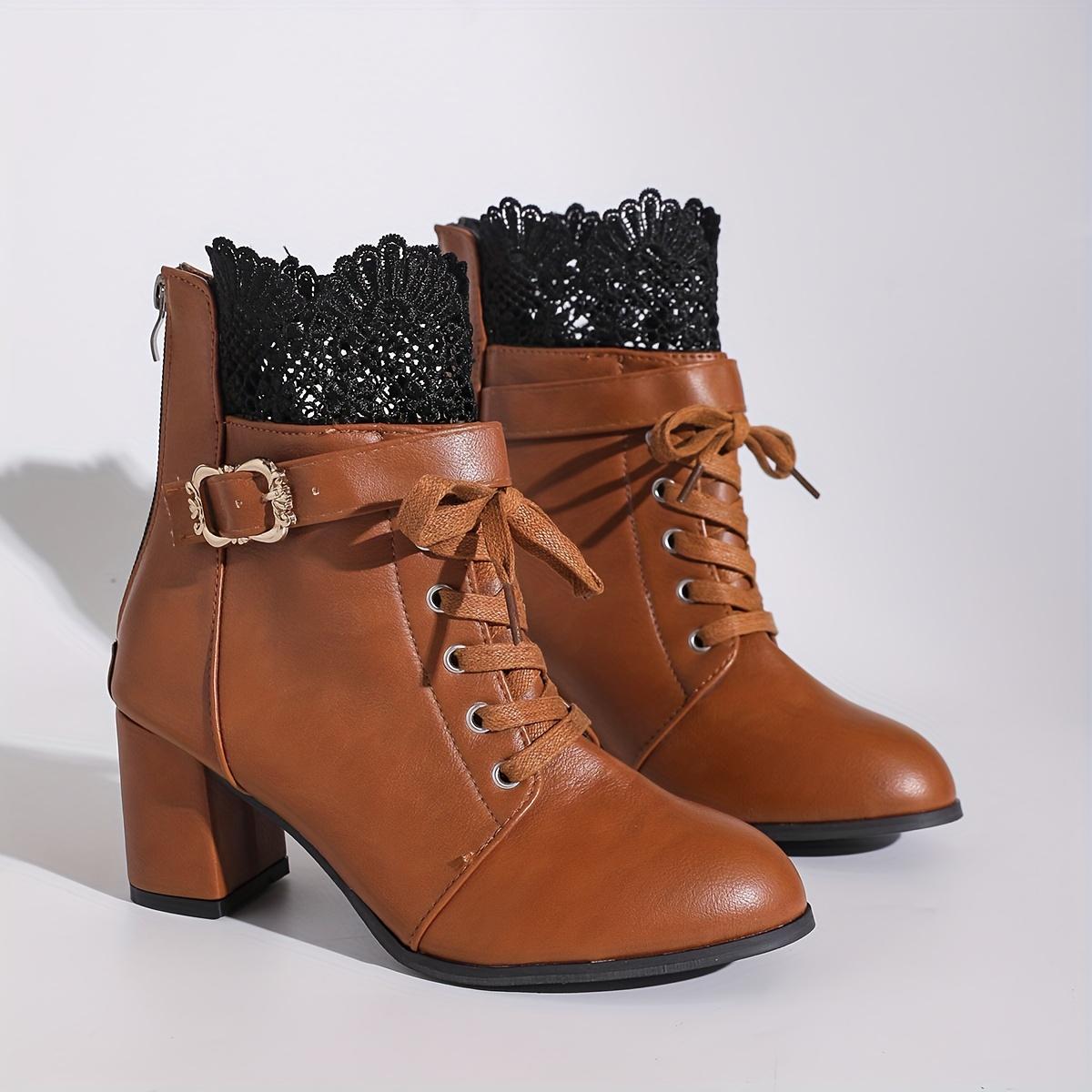 Autumn/Winter New Short Boots, High top Heels Thick Heel Round Head Lace up Strap Back Zipper Women for Adult Women 43
Autumn/Winter New Short Boots, High top Heels Thick Heel Round Head Lace up Strap Back Zipper Women for Adult Women 43