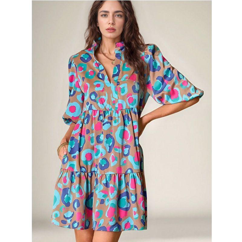 Small Sweet Western Style Spring and Summer New V-neck Loose Slimming Pullover Bubble Half Sleeve Doll Skirt Short dress Green M
Small Sweet Western Style Spring and Summer New V-neck Loose Slimming Pullover Bubble Half Sleeve Doll Skirt Short dress Green M