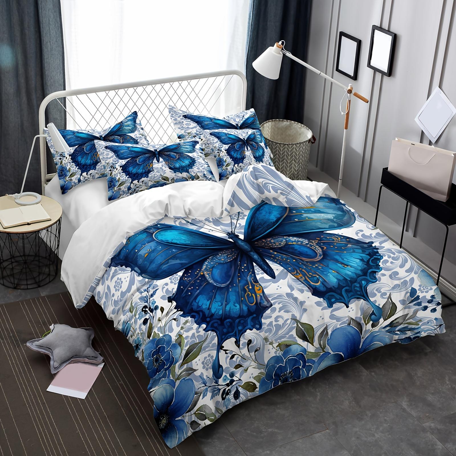 2/3Pcs, Blue Brilliant Butterfly Pattern Quilt Cover Set, Washable Polyester Quilt Cover Soft And Comfortable For Bedroom Duvet Cover Set&EU Single(135x200cm)
2/3Pcs, Blue Brilliant Butterfly Pattern Quilt Cover Set, Washable Polyester Quilt Cover Soft And Comfortable For Bedroom Duvet Cover Set&EU Single(135x200cm)