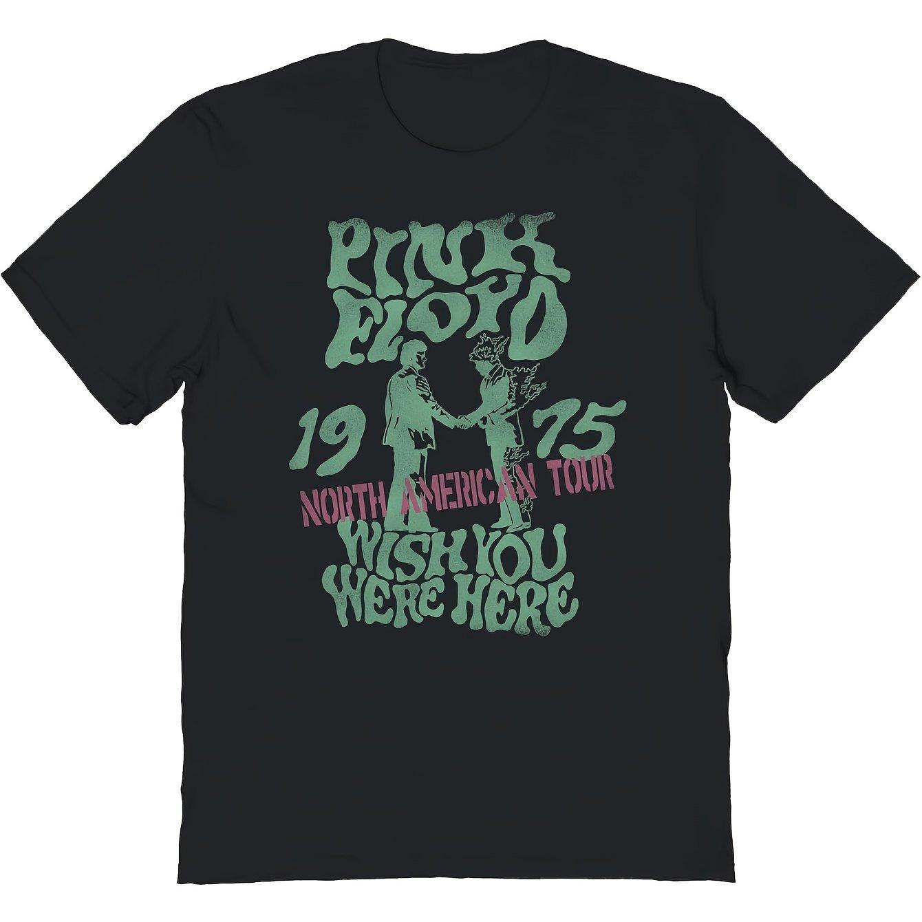 Vintage 1975 Wish You Were Here Graphic T-Shirt Black Rock Tee for Men Casual Music Style Short Sleeve Machine Washable S
Vintage 1975 Wish You Were Here Graphic T-Shirt Black Rock Tee for Men Casual Music Style Short Sleeve Machine Washable S