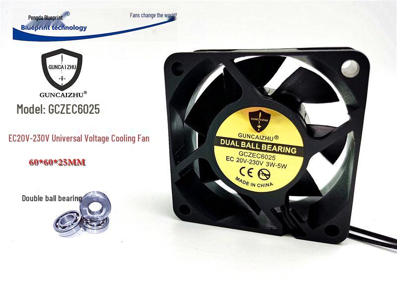 EC20V Variable Frequency Cooling Fan with Double Ball Bearing, 6CM, 24V-230V Range Other cable lengths or plugs specified upon order
EC20V Variable Frequency Cooling Fan with Double Ball Bearing, 6CM, 24V-230V Range Other cable lengths or plugs specified upon order