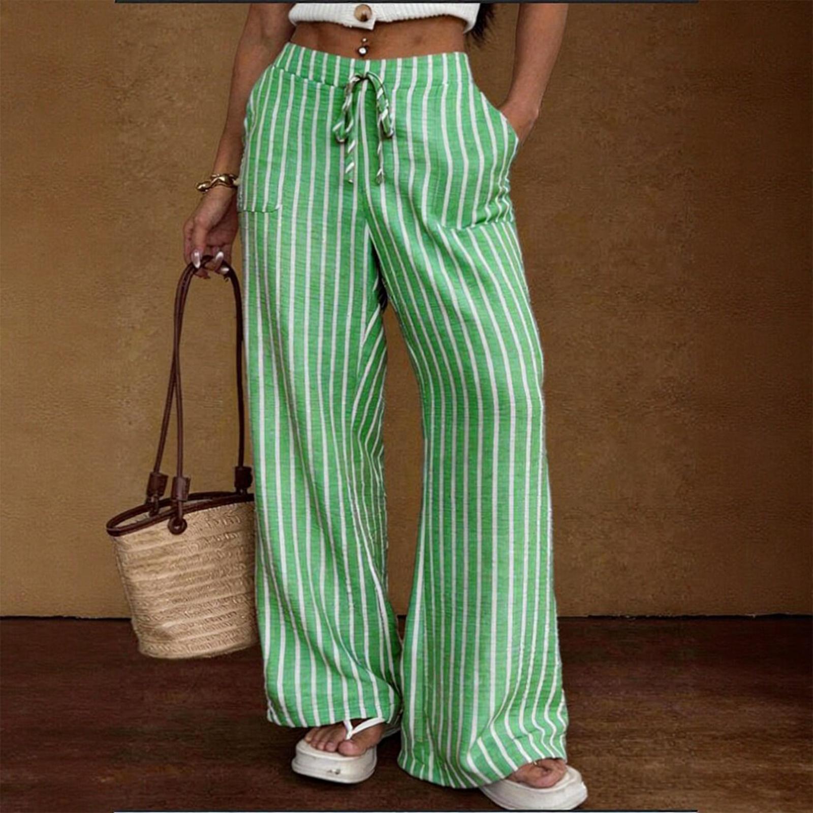 Women s Loose Fit Wide Leg Drawstring Waist Casual Pants Vertical Stripe Pattern Elastic Waistband Lightweight Comfortable Trousers L зелёный
Women s Loose Fit Wide Leg Drawstring Waist Casual Pants Vertical Stripe Pattern Elastic Waistband Lightweight Comfortable Trousers L зелёный