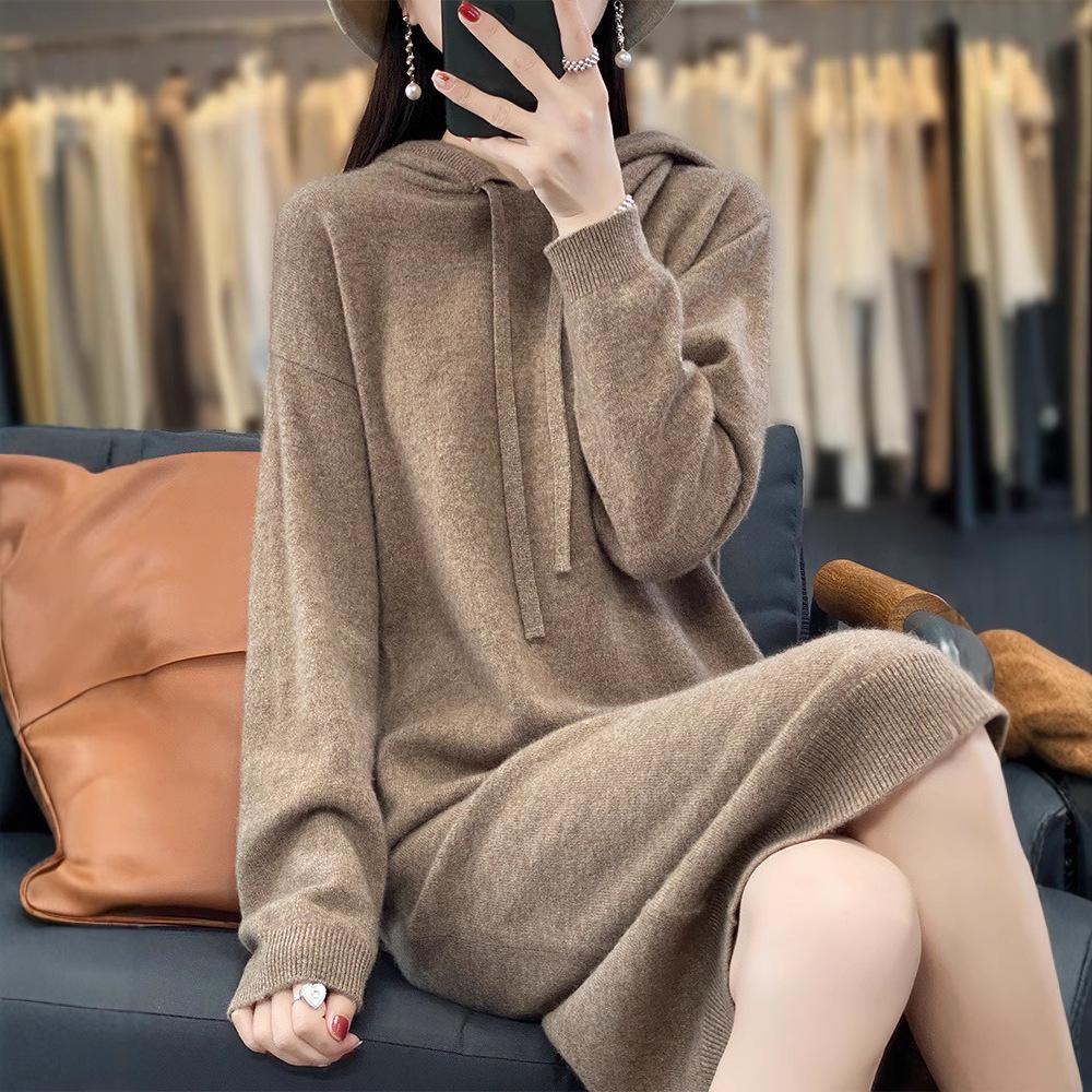 Women s Hooded Wool Over-the-Knee Knitted Dress - Casual Autumn/Winter Loose Fit L 115-130 lbs
Women s Hooded Wool Over-the-Knee Knitted Dress - Casual Autumn/Winter Loose Fit L 115-130 lbs