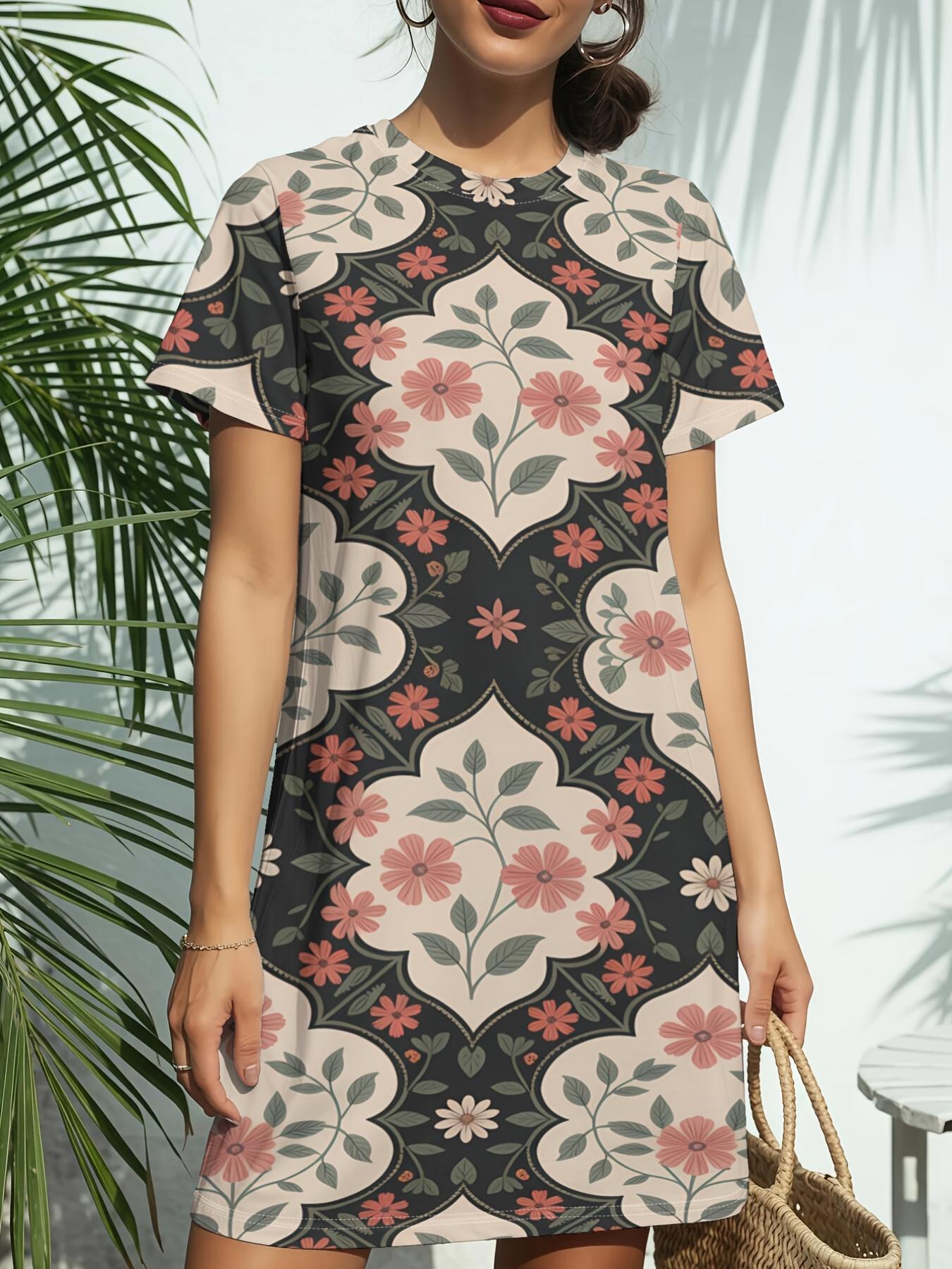Vintage Rose PaperNew Arrival Women s Round Neck Short-Sleeve T-shirt Dress.American Trendy Digital Print. Casual Versatile Style for Spring and Summe XS дубильна кора
Vintage Rose PaperNew Arrival Women s Round Neck Short-Sleeve T-shirt Dress.American Trendy Digital Print. Casual Versatile Style for Spring and Summe XS дубильна кора