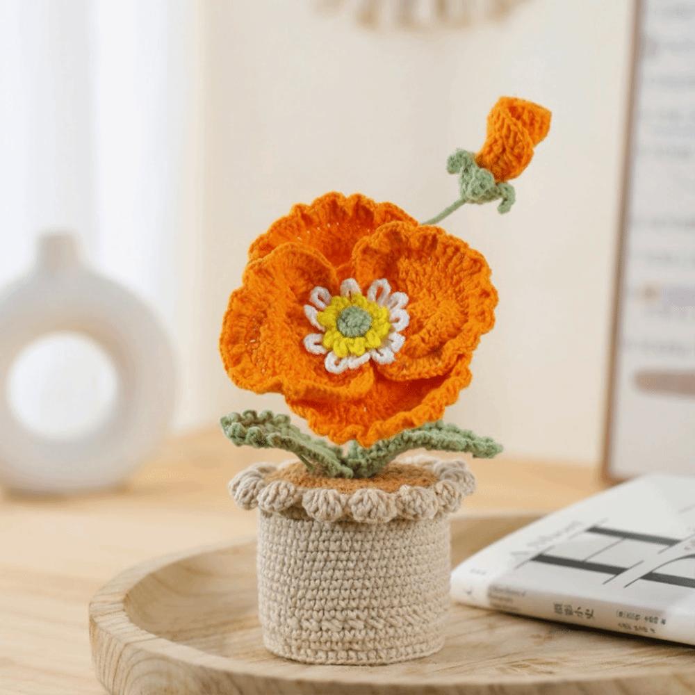 Creative Handwoven Crochet Flowers Corn Poppy Potted Artificial Flowers Realistic Snowflake Yarn Fake Flower Desktop Decoration оранжевый
Creative Handwoven Crochet Flowers Corn Poppy Potted Artificial Flowers Realistic Snowflake Yarn Fake Flower Desktop Decoration оранжевый