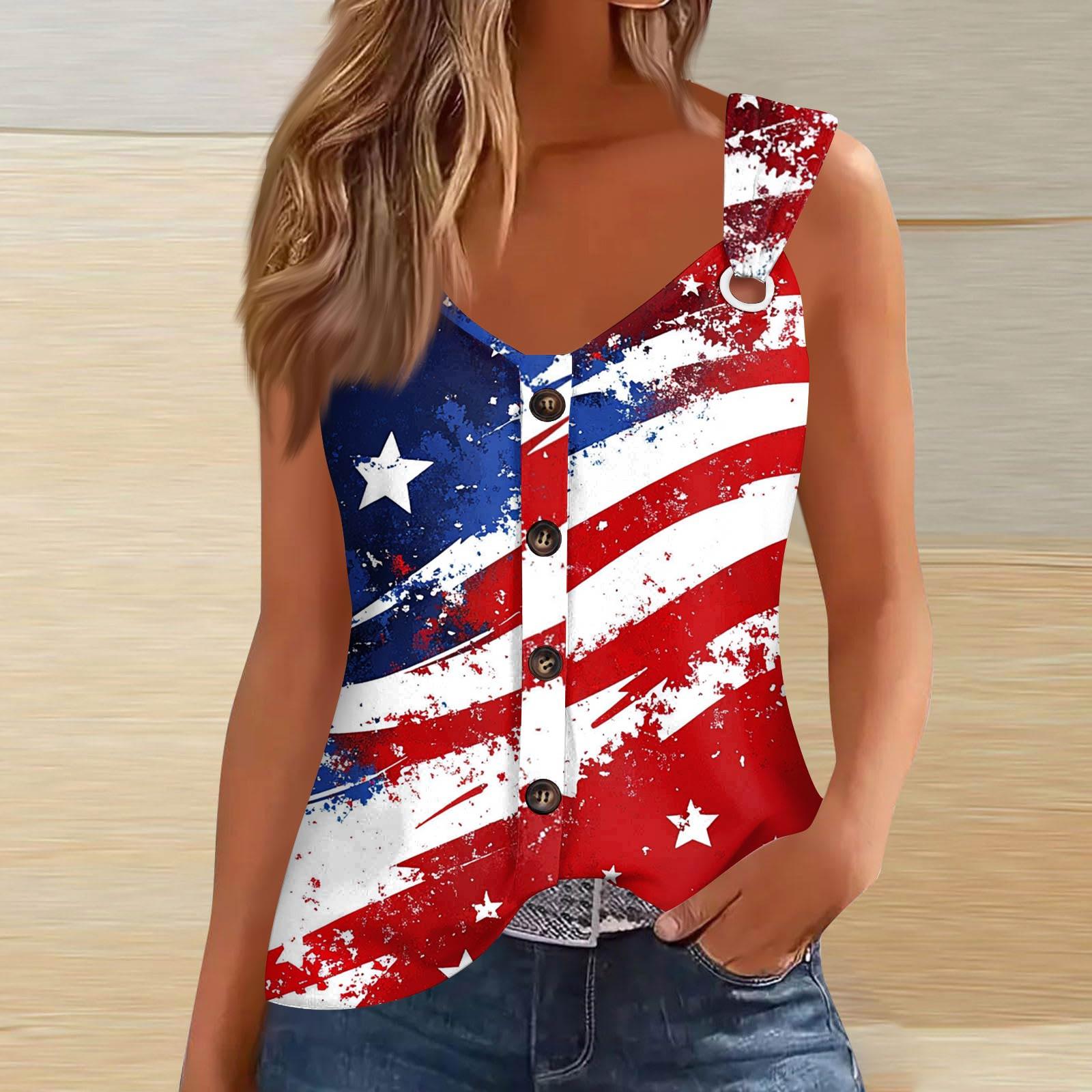 Женская модная повседневная свободная безрукавка с V-образным вырезом на пуговицах и принтом «День независимости» XXL красный
Женская модная повседневная свободная безрукавка с V-образным вырезом на пуговицах и принтом «День независимости» XXL красный