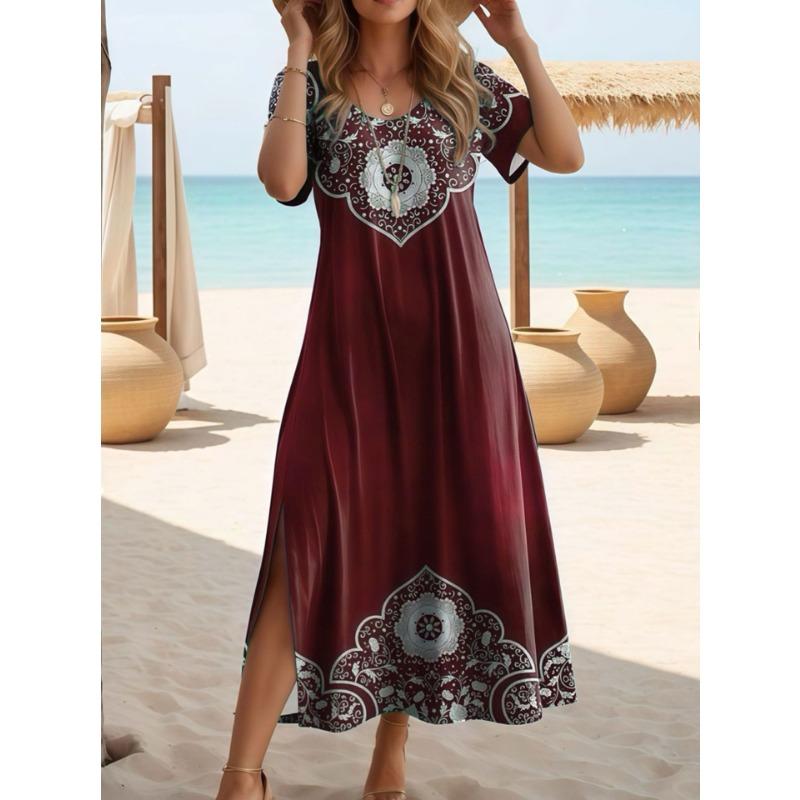 Элегантное летнее платье большого размера с V-образным вырезом и принтом бабочек, с разрезом по подолу и короткими рукавами, женская мода, богемные платья 5XL бордовый
Элегантное летнее платье большого размера с V-образным вырезом и принтом бабочек, с разрезом по подолу и короткими рукавами, женская мода, богемные платья 5XL бордовый