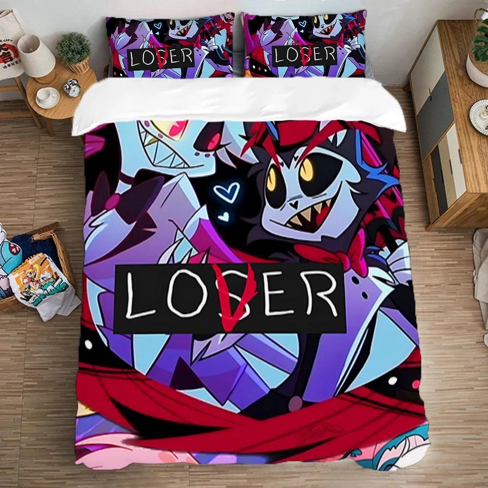 Queen Bed Comforter Sets Art Quilt Cover Set H-Hazbin Hotels Bedding Set Double Size Duvet Covers Pillowcase Fashion Linen Home AU Double 180x210cm
Queen Bed Comforter Sets Art Quilt Cover Set H-Hazbin Hotels Bedding Set Double Size Duvet Covers Pillowcase Fashion Linen Home AU Double 180x210cm