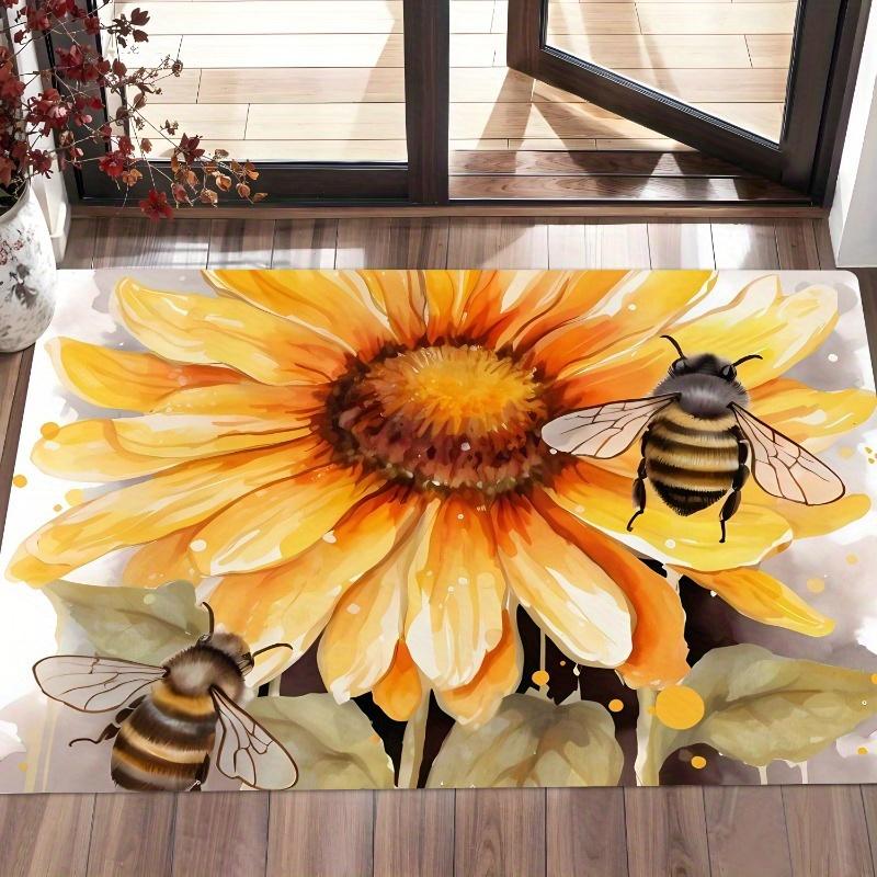 Sunflower and Bee Doormat - Bright Floral Design for a Cheerful Home Entrance, Perfect for Welcoming Guests with Nature s Charm 40x60cm
Sunflower and Bee Doormat - Bright Floral Design for a Cheerful Home Entrance, Perfect for Welcoming Guests with Nature s Charm 40x60cm