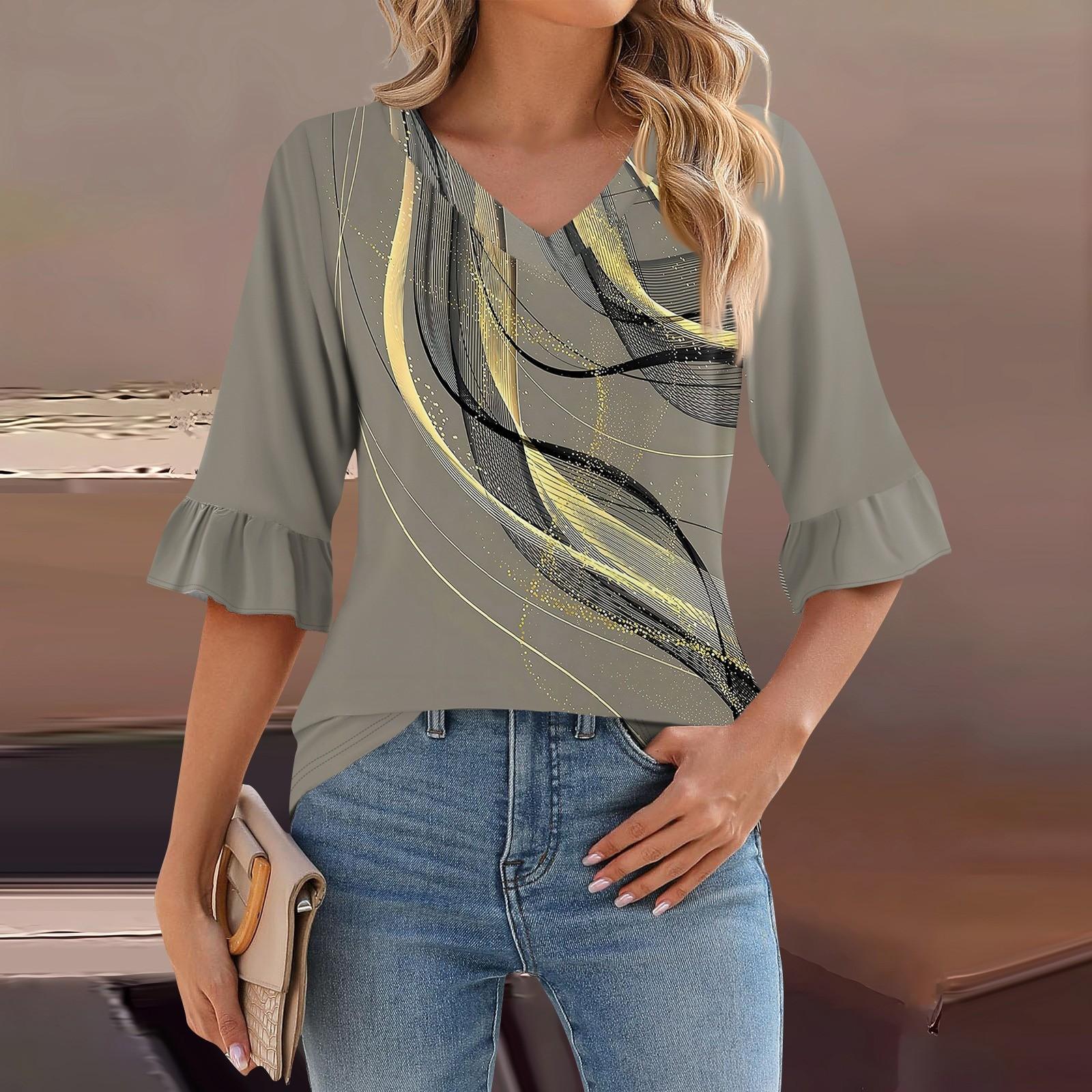 Women s Casual 3/4 Sleeve Top Summer V-neck Puffy Sleeve T-shirt Top XL хаки
Women s Casual 3/4 Sleeve Top Summer V-neck Puffy Sleeve T-shirt Top XL хаки