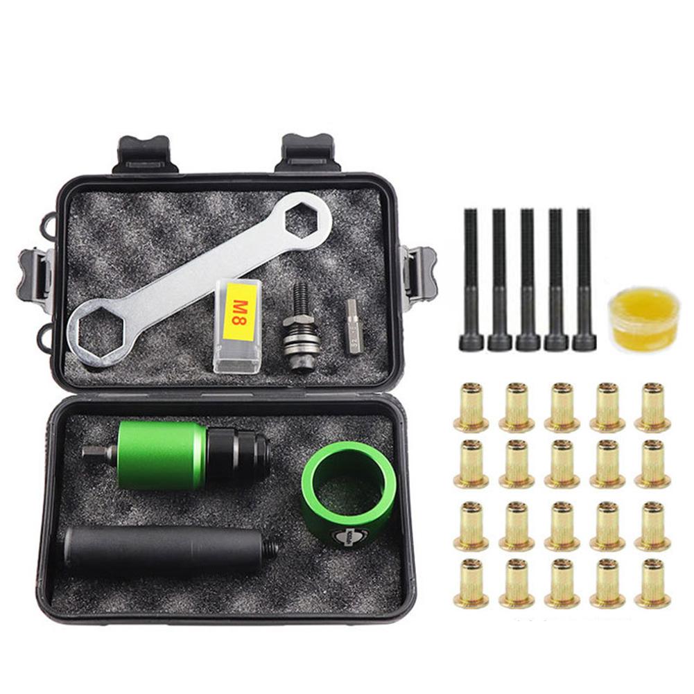 Electric Rivet Tool Adapter Kit with Multiple Mandrels and Nutsert Insert Nuts for Use with Electric Drills and Ratchets
Electric Rivet Tool Adapter Kit with Multiple Mandrels and Nutsert Insert Nuts for Use with Electric Drills and Ratchets