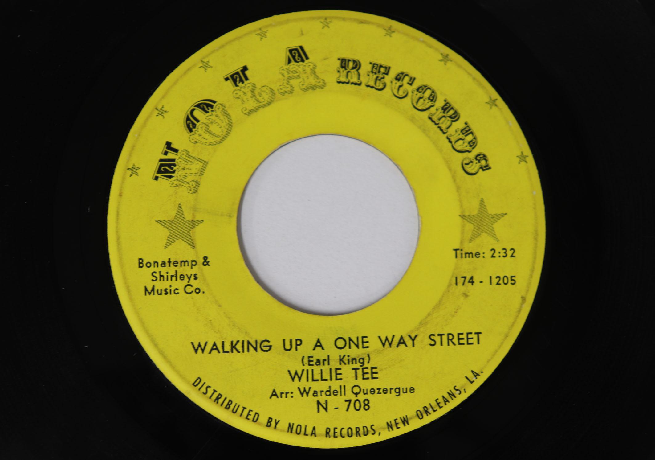 7inch Record WILLIE TEE Walking Up A One Way Street Teasi N708 NOLA 1965 US SoulFunk Used
7inch Record WILLIE TEE Walking Up A One Way Street Teasi N708 NOLA 1965 US SoulFunk Used