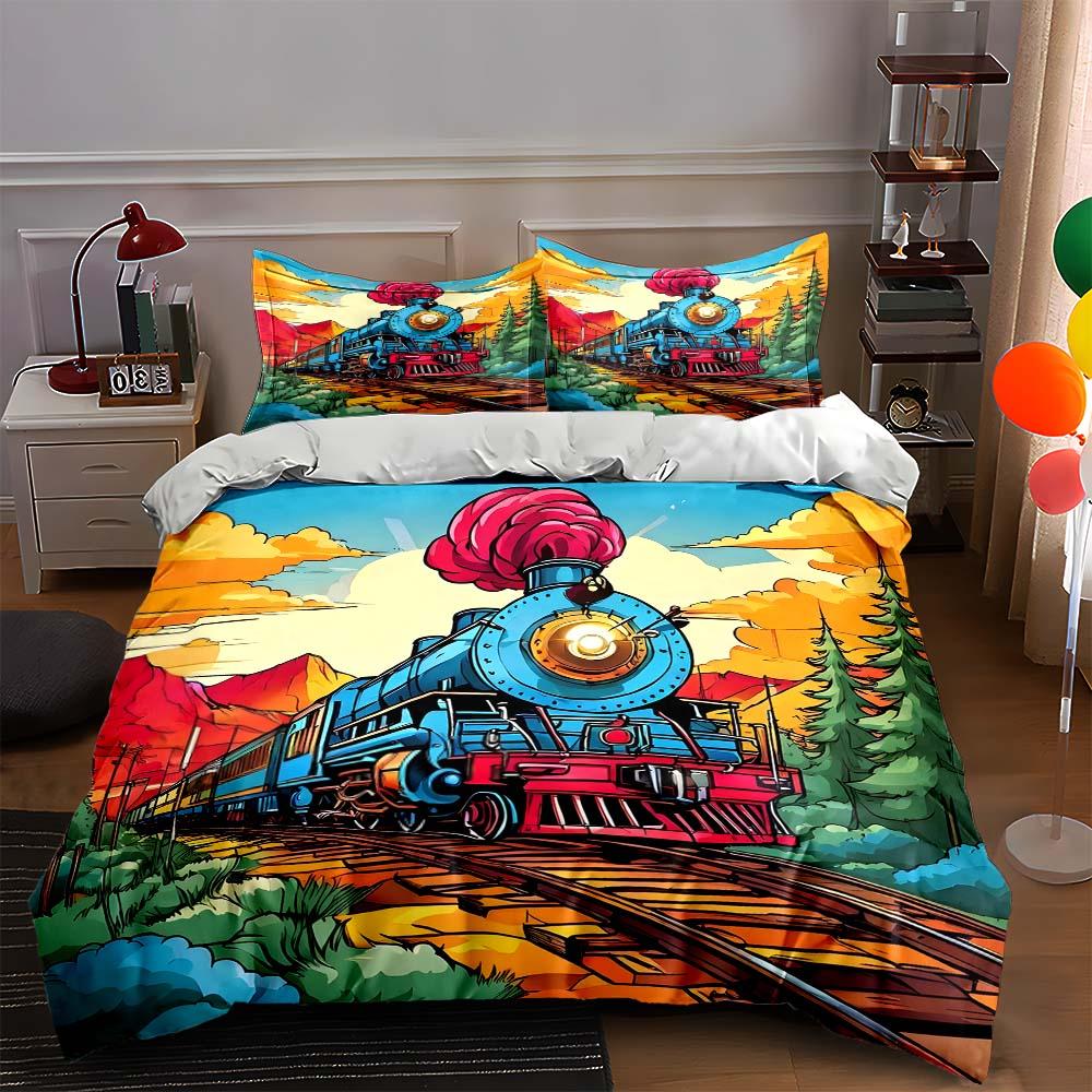 Colorful train scenery Bedding Duvet cover sets Duvet covers Pillowcases gifts (1 * Duvet Cover 2 * Pillowcases, without duvet insert) 135x200cm
Colorful train scenery Bedding Duvet cover sets Duvet covers Pillowcases gifts (1 * Duvet Cover 2 * Pillowcases, without duvet insert) 135x200cm