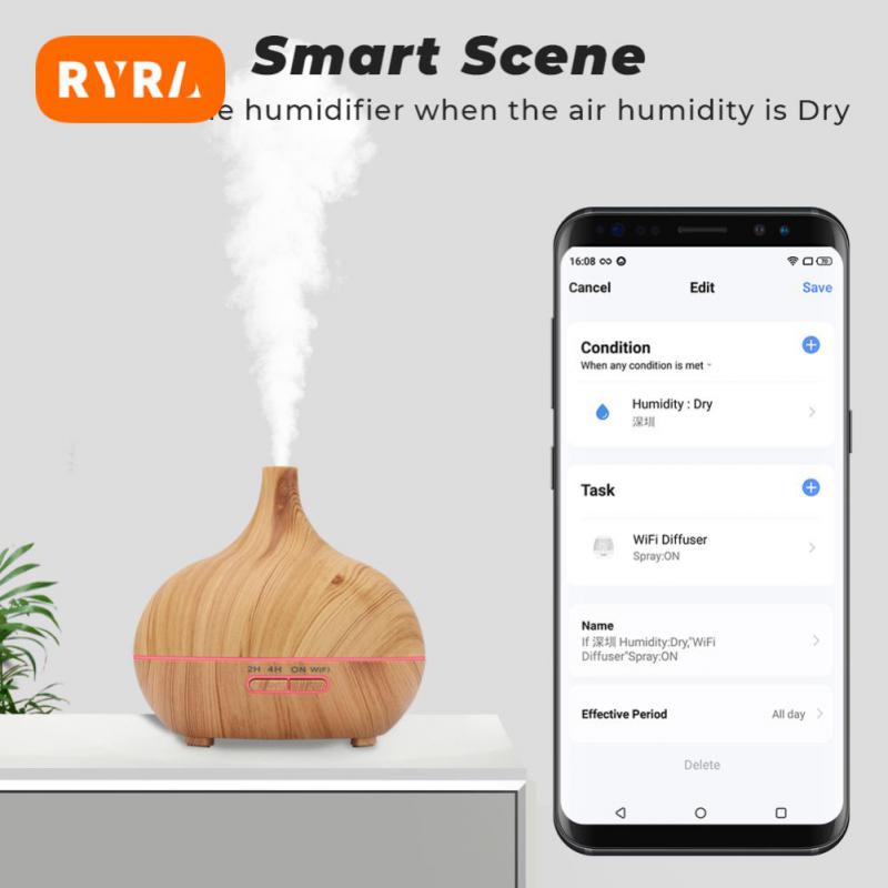 Диффузор для эфирного масла Tuya Wood Grain, 400 мл, голосовое управление, синхронизация, работа с Alexa и Google Home, Tuya Wi-Fi, двойной режим Smart Life UK
Диффузор для эфирного масла Tuya Wood Grain, 400 мл, голосовое управление, синхронизация, работа с Alexa и Google Home, Tuya Wi-Fi, двойной режим Smart Life UK
