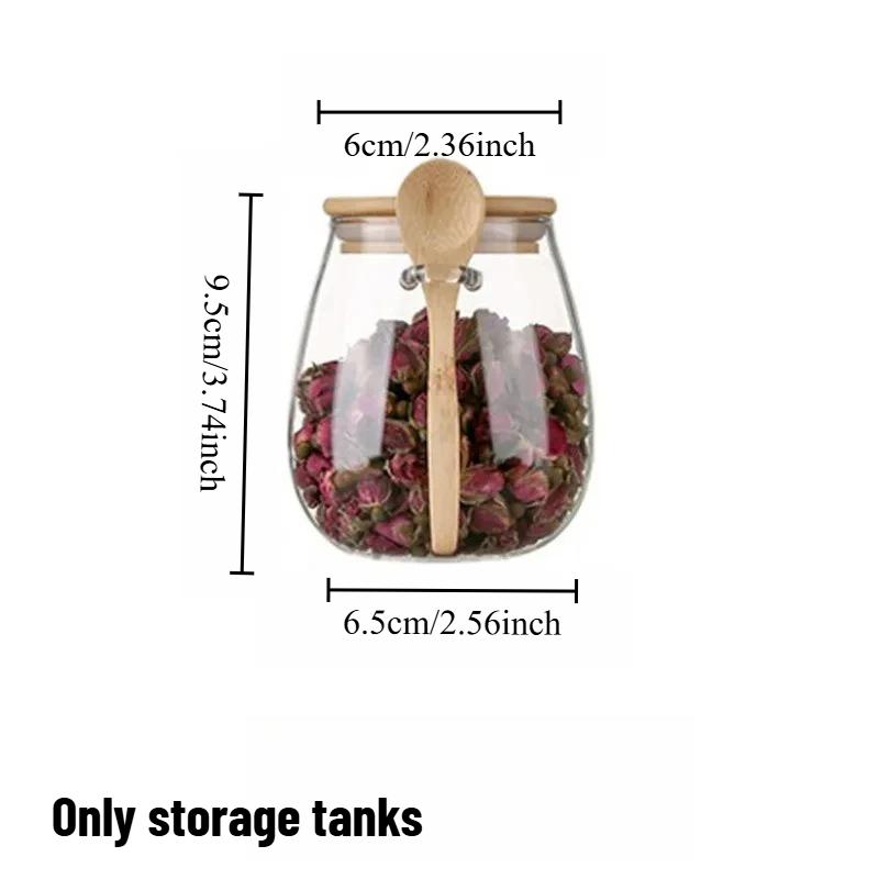 Transparent Glass Snack Storage Jar with Wooden Lid Large Belly Miscellaneous Grains Sealed Jar with Spoon Tea Can for Packaging
Transparent Glass Snack Storage Jar with Wooden Lid Large Belly Miscellaneous Grains Sealed Jar with Spoon Tea Can for Packaging