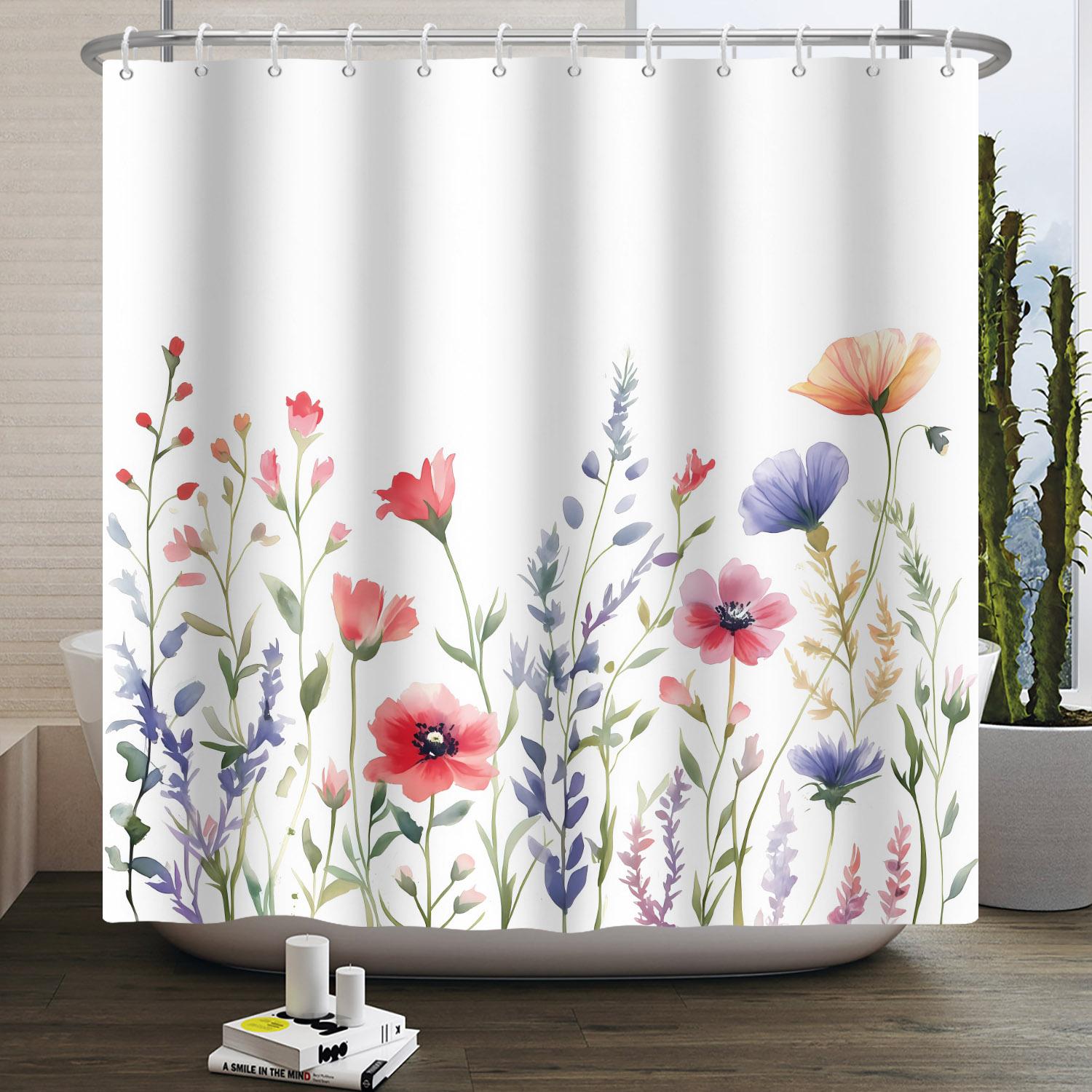 Waterproof Shower Curtain Natural Floral Wildflowers Butterflies Watercolor Pattern Bathroom Decor Splash Resistant Bath Curtain W60H190(CM)-1 Pcs
Waterproof Shower Curtain Natural Floral Wildflowers Butterflies Watercolor Pattern Bathroom Decor Splash Resistant Bath Curtain W60H190(CM)-1 Pcs