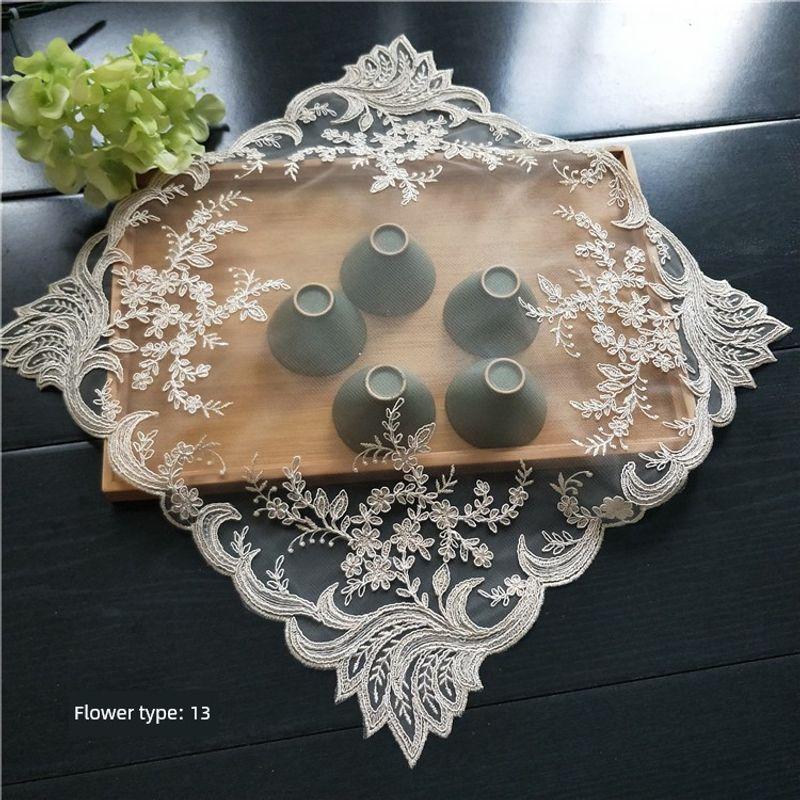 Кружевная салфетка поднос для чая чайный сервиз микроволновая печь рисоварка ноутбук мелкая бытовая техника многоцелевая крышка полотенце пылезащитная ткань ремесло Composite gold thread embroidery 13 40*40cm