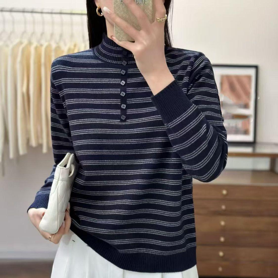Women s Trendy Striped Half-High Collar Sweater - Velvet Thickened for Warmth in Autumn/Winter One Size 90-145 Jin синий
Women s Trendy Striped Half-High Collar Sweater - Velvet Thickened for Warmth in Autumn/Winter One Size 90-145 Jin синий