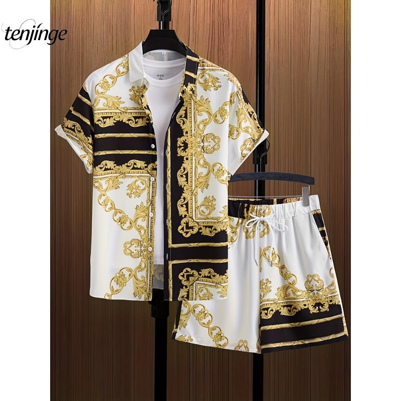 Luxury Style Men s Short-sleeved Shirt And Sports Shorts Set Summer Everyday Men s Casual Shirt Outdoor Travel Men s Beach Pants S
Luxury Style Men s Short-sleeved Shirt And Sports Shorts Set Summer Everyday Men s Casual Shirt Outdoor Travel Men s Beach Pants S