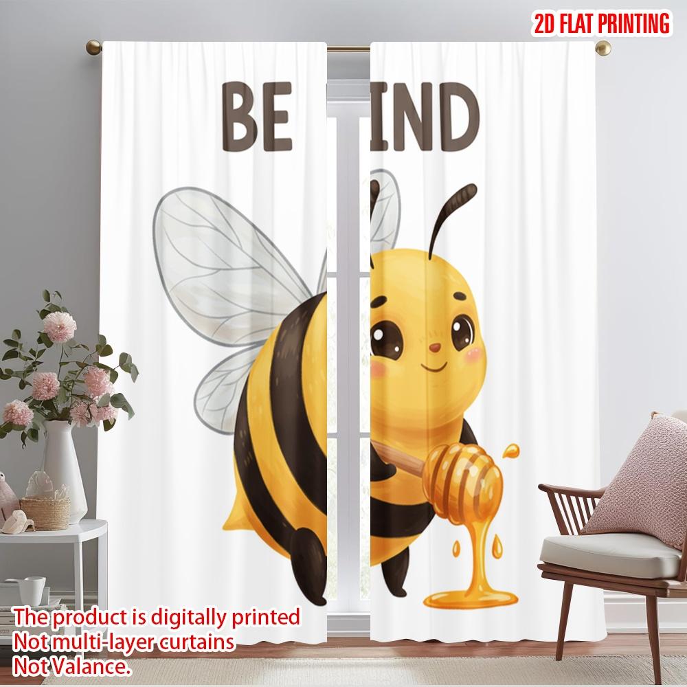 2pcs 2D flat printing Drapes Cute Bee Honey Pot Polyester Without Electricity Holiday Decorations for Holiday Celebrations 52.50×116.00 CM 2pcs
2pcs 2D flat printing Drapes Cute Bee Honey Pot Polyester Without Electricity Holiday Decorations for Holiday Celebrations 52.50×116.00 CM 2pcs