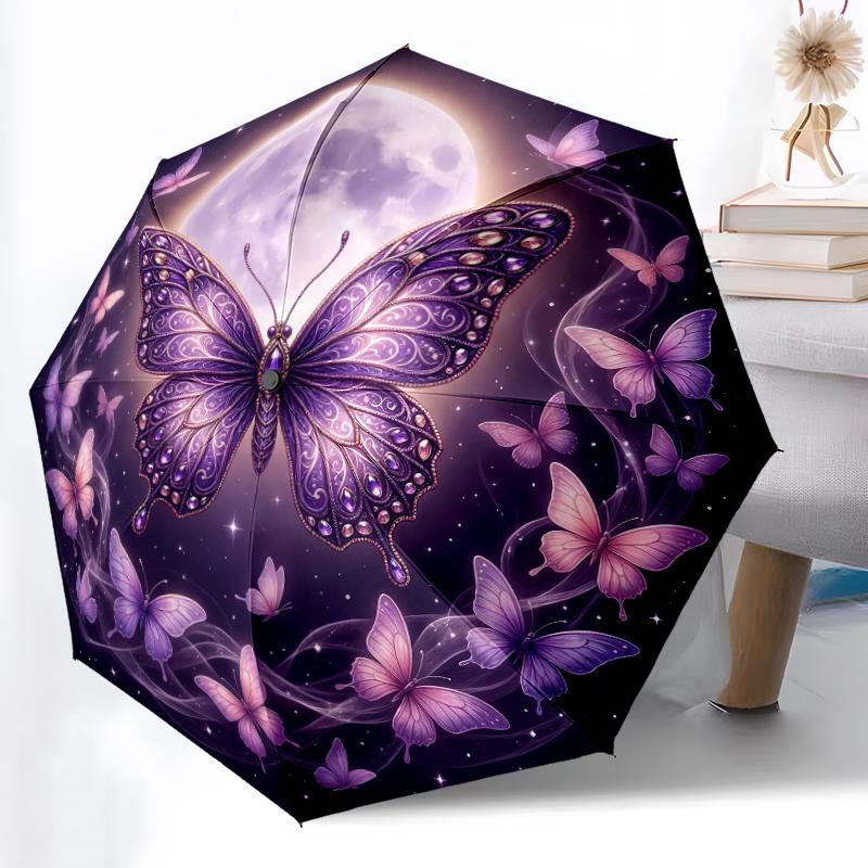 1pc Sturdy 8-Bone Auto Umbrella, Deep Wine Floral Butterfly Umbrella, Digital Printed, Foldable Umbrella for On-the-Go Outdoor Use
1pc Sturdy 8-Bone Auto Umbrella, Deep Wine Floral Butterfly Umbrella, Digital Printed, Foldable Umbrella for On-the-Go Outdoor Use