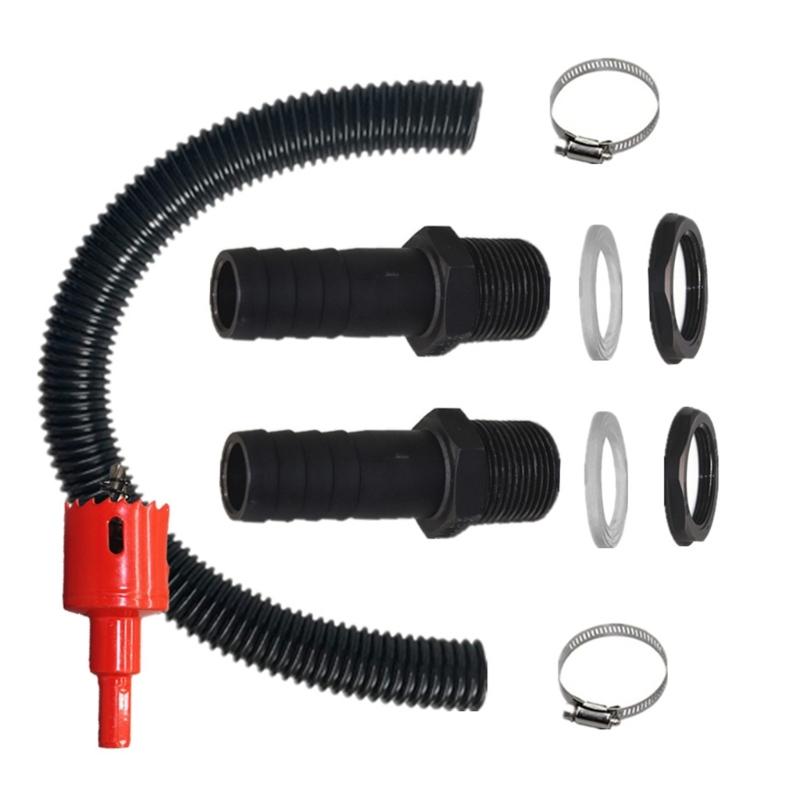 Garden Water Tanks Adapter Set Rubber & Plastic Hose Attachments with Seal & Clamps Easy Installation for Rain Barrels 1
Garden Water Tanks Adapter Set Rubber & Plastic Hose Attachments with Seal & Clamps Easy Installation for Rain Barrels 1