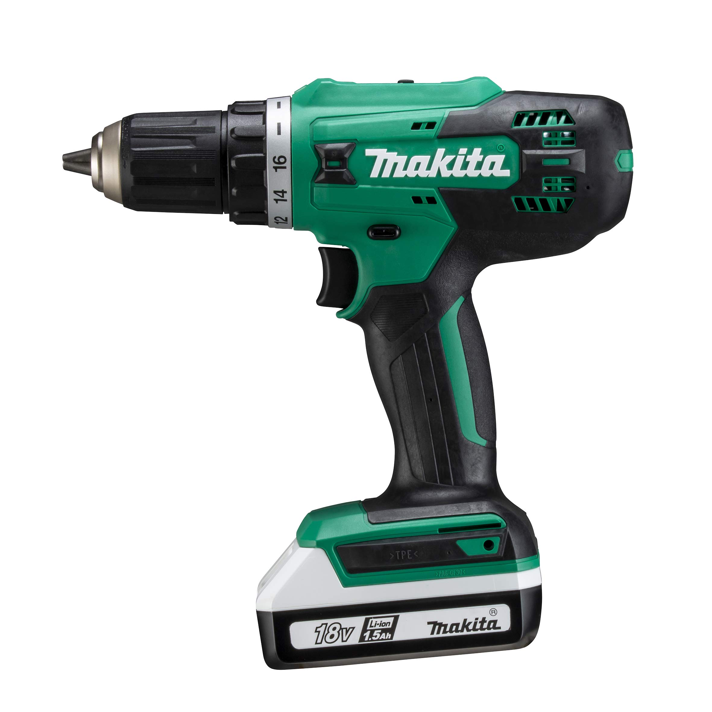 Аккумуляторная дрель-шуруповерт Makita с аккумулятором и зарядным устройством MDF003DSX зеленая 18 В 1,5 Ач
Аккумуляторная дрель-шуруповерт Makita с аккумулятором и зарядным устройством MDF003DSX зеленая 18 В 1,5 Ач