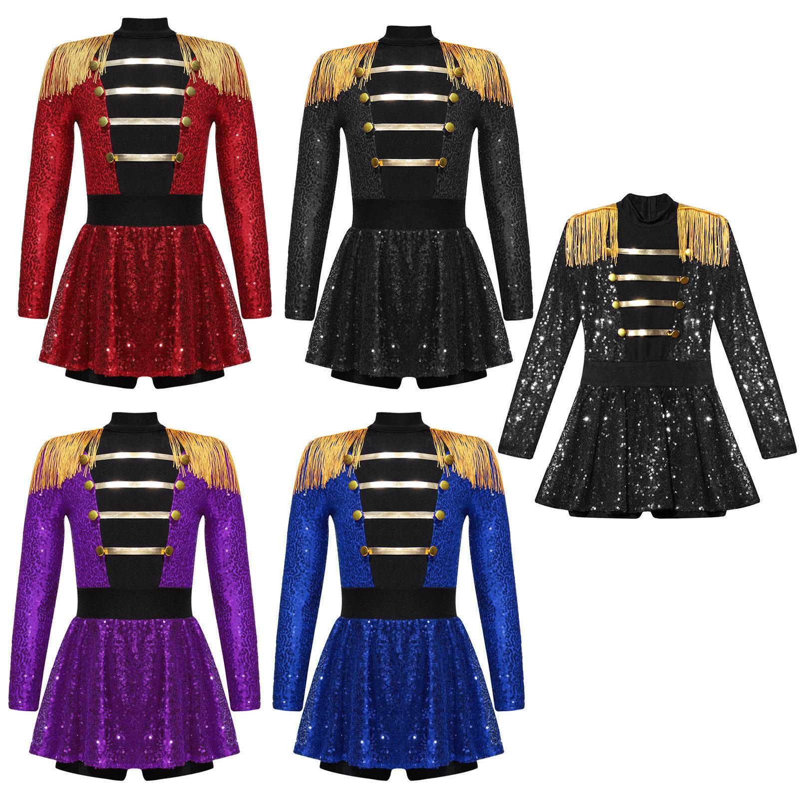 Kids Girls Circus Ringmaster Costume Sequin Vintage Tassel Jacket with Mesh Tutu Skirt for Stage Party 5-6 Years
Kids Girls Circus Ringmaster Costume Sequin Vintage Tassel Jacket with Mesh Tutu Skirt for Stage Party 5-6 Years