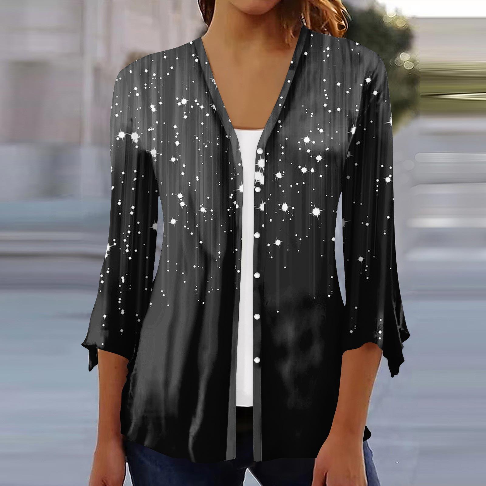 Женская модная свободная повседневная блузка на пуговицах с рукавами из семи частей и принтом, кардиган, топ L чёрный
Женская модная свободная повседневная блузка на пуговицах с рукавами из семи частей и принтом, кардиган, топ L чёрный
