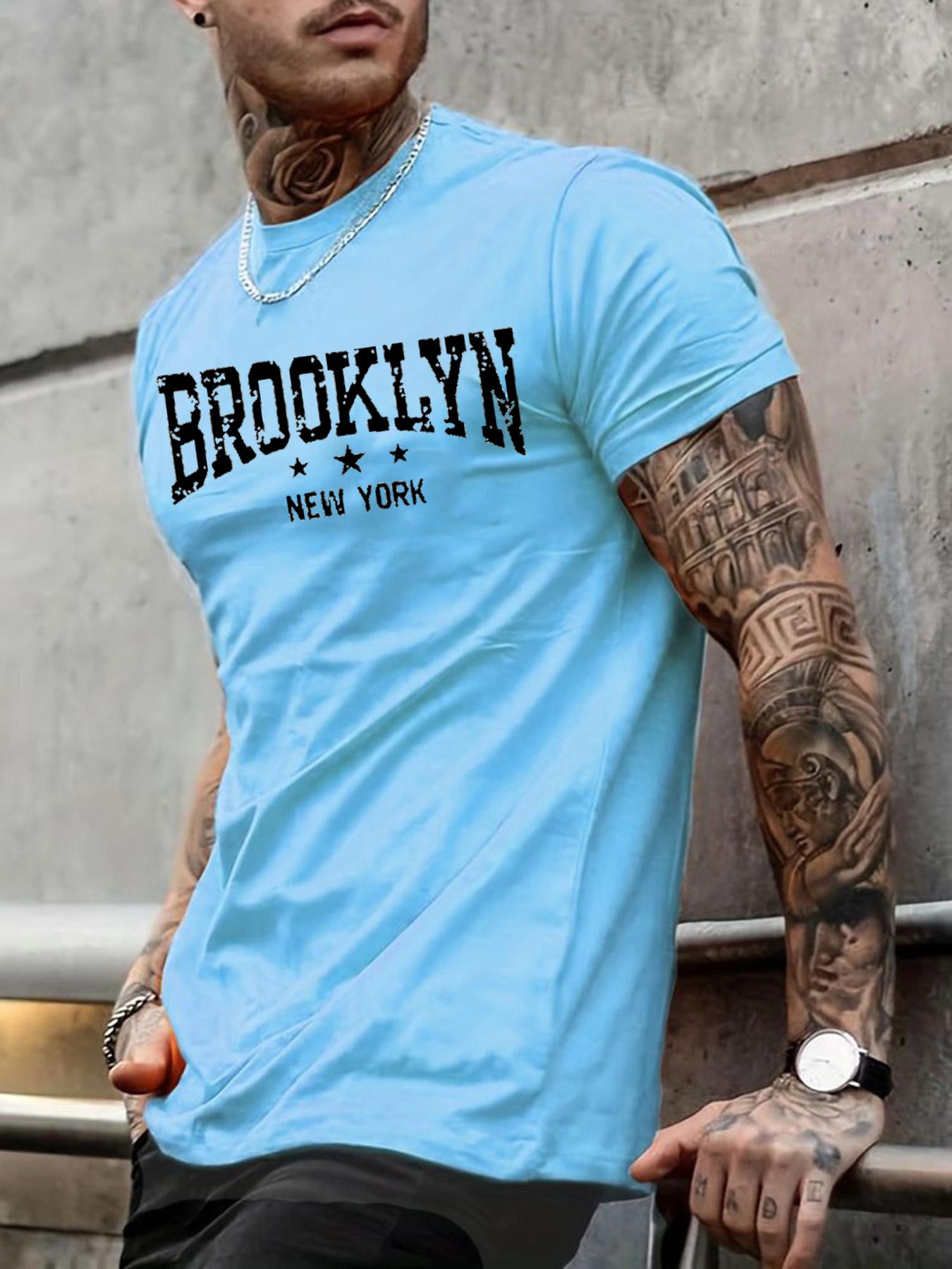 Mens pure cotton summer casual loose Brooklyn New York letter printed comfortable round neck short sleeved Tshirt top S
Mens pure cotton summer casual loose Brooklyn New York letter printed comfortable round neck short sleeved Tshirt top S