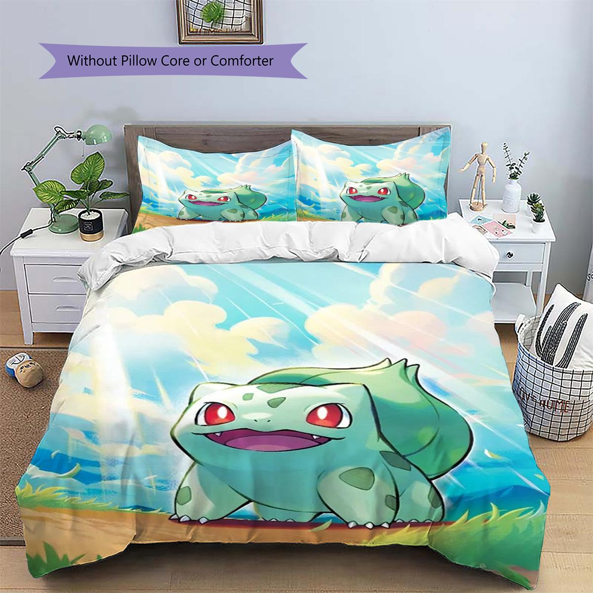 Bulbasaur Patterned Pillowcase & Duvet Cover Set Casual Anime Bedding for Daily Bedroom Decor Present for Anime Fans.-TING 135x200cm
Bulbasaur Patterned Pillowcase & Duvet Cover Set Casual Anime Bedding for Daily Bedroom Decor Present for Anime Fans.-TING 135x200cm