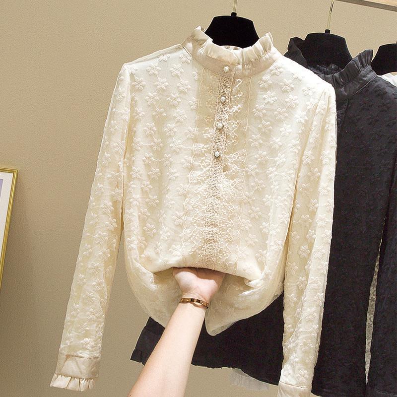 Women s Fleece-Lined Lace Top with Stand-Up Collar - Autumn/Winter Embroidered Mesh Long Sleeve Slim Fit Shirt S (80-95 jin)
Women s Fleece-Lined Lace Top with Stand-Up Collar - Autumn/Winter Embroidered Mesh Long Sleeve Slim Fit Shirt S (80-95 jin)