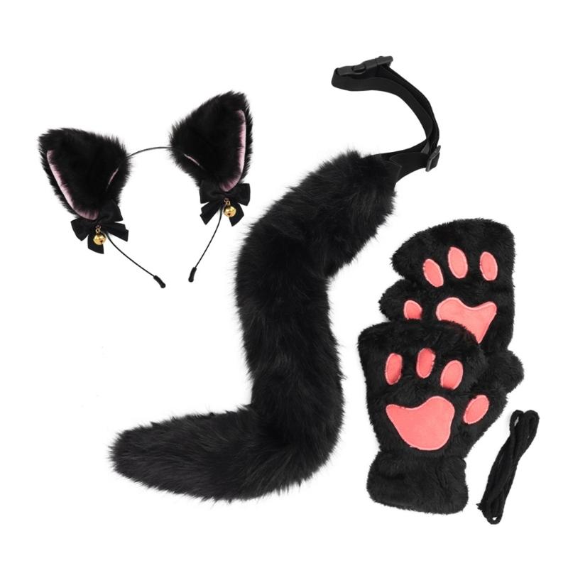 3Pcs Animal Costume Halloween Cats Costume Accessories Including Headband, Tail, Gloves чорний
3Pcs Animal Costume Halloween Cats Costume Accessories Including Headband, Tail, Gloves чорний