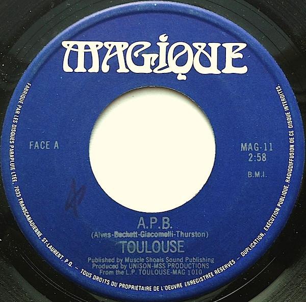 7inch Record TOULOUSE A.P.B. MAG11 Magique 1978 Canada SoulFunk Used
7inch Record TOULOUSE A.P.B. MAG11 Magique 1978 Canada SoulFunk Used