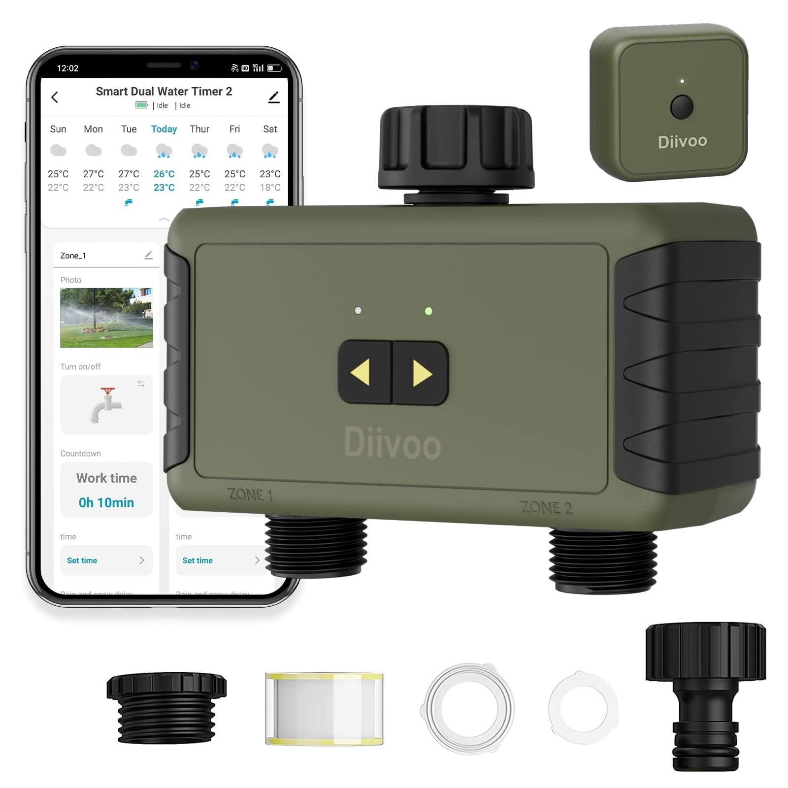 Diivoo Garden WiFi Таймер полива Wi-Fi Автоматический контроллер капельного орошения Умный водяной клапан Садовая автоматическая система полива 1 zone зелёный
Diivoo Garden WiFi Таймер полива Wi-Fi Автоматический контроллер капельного орошения Умный водяной клапан Садовая автоматическая система полива 1 zone зелёный