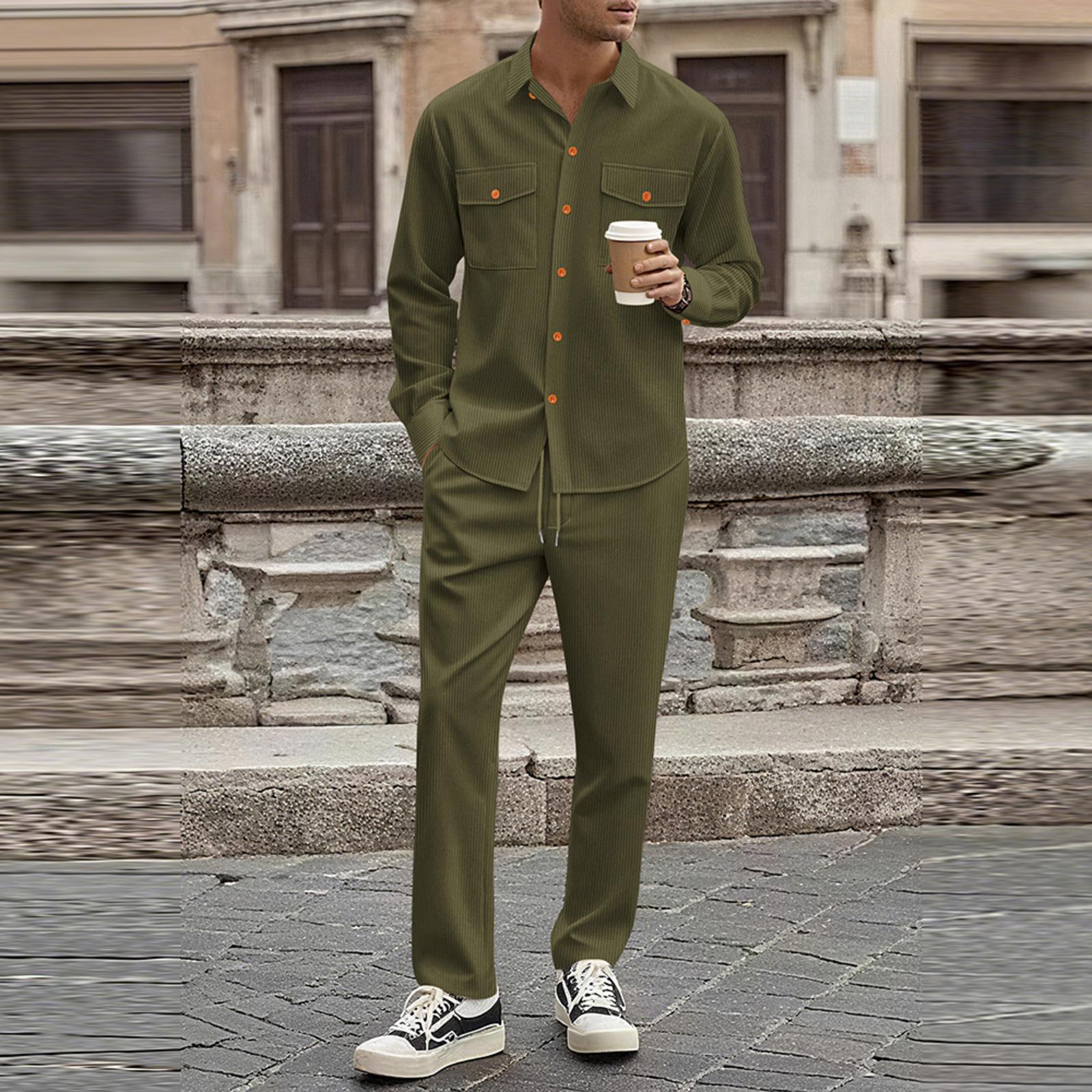 Men s -Color Loose-Fit Corduroy Cardigan And Long Pants Sett L армия зеленый
Men s -Color Loose-Fit Corduroy Cardigan And Long Pants Sett L армия зеленый