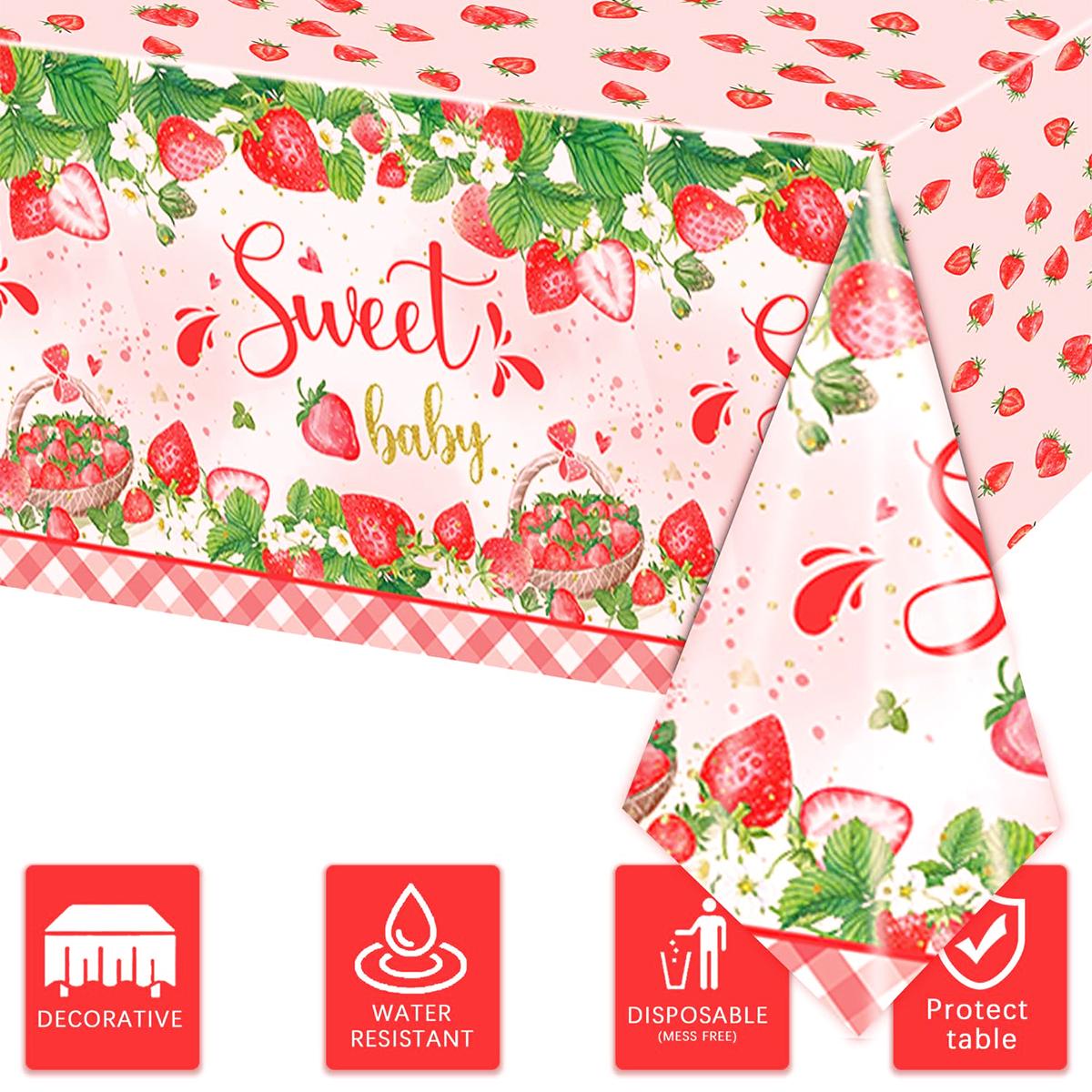 Strawberry Sweet Party Tablecloth Pink Disposable Tablecloth Sweet Table Decoration for Girls Birthday Baby Shower Party Supplie
Strawberry Sweet Party Tablecloth Pink Disposable Tablecloth Sweet Table Decoration for Girls Birthday Baby Shower Party Supplie