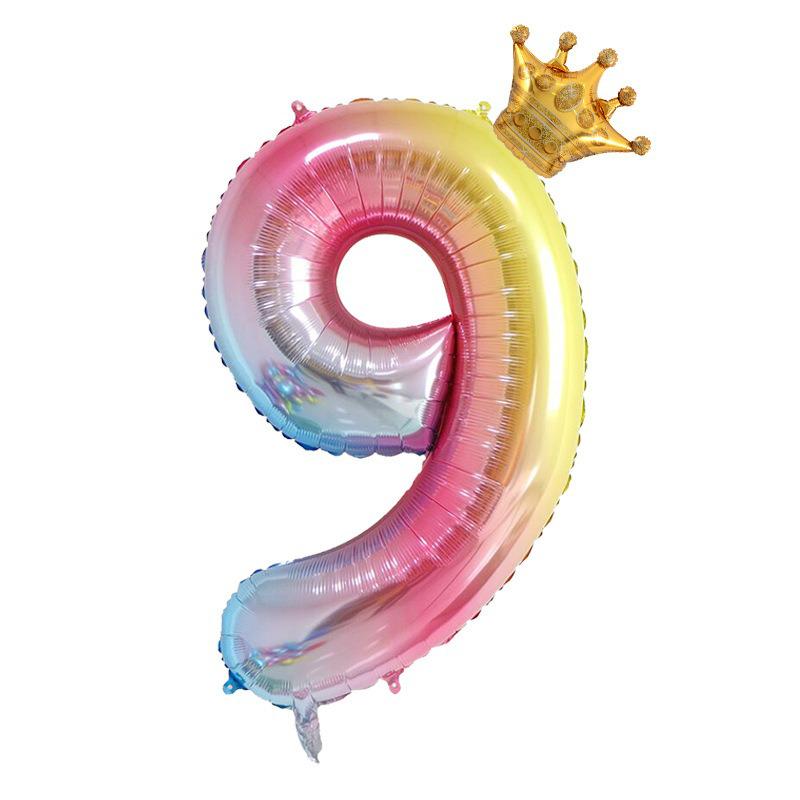 32-дюймовый радужный градиентный номер с короной воздушный шар для украшения вечеринки в честь первого дня рождения малыша
32-дюймовый радужный градиентный номер с короной воздушный шар для украшения вечеринки в честь первого дня рождения малыша