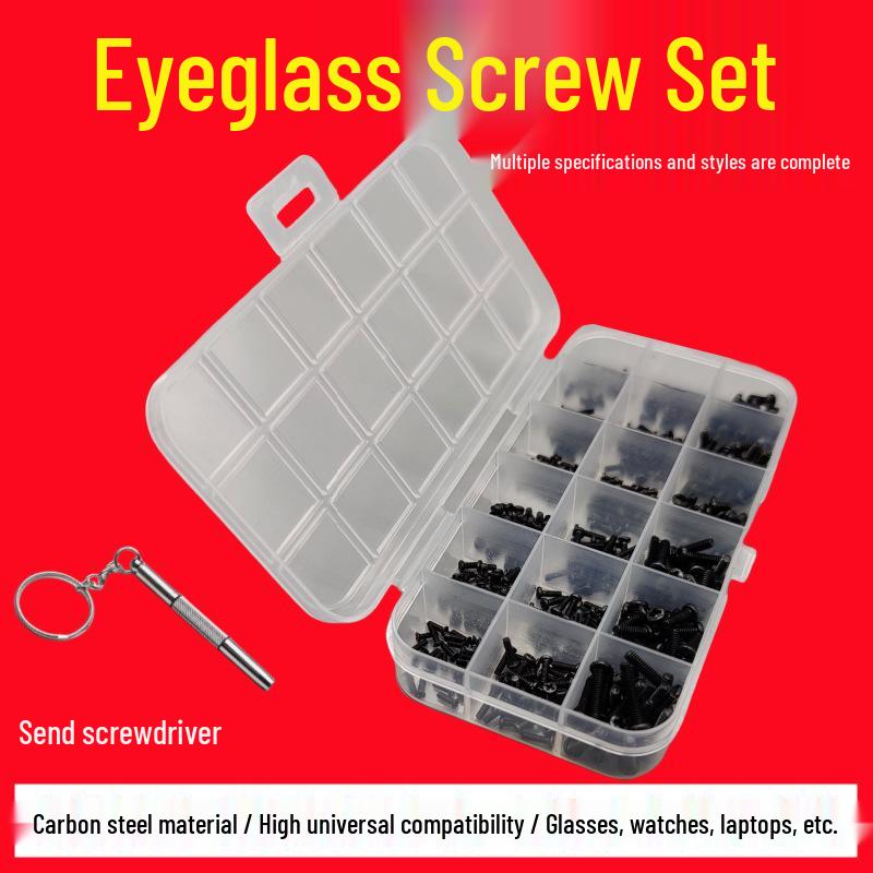 Miniature Screws Set for Glasses, Phones, Toys, Watches - M1M2 Black-plated Screws C (with Screwdriver)
Miniature Screws Set for Glasses, Phones, Toys, Watches - M1M2 Black-plated Screws C (with Screwdriver)