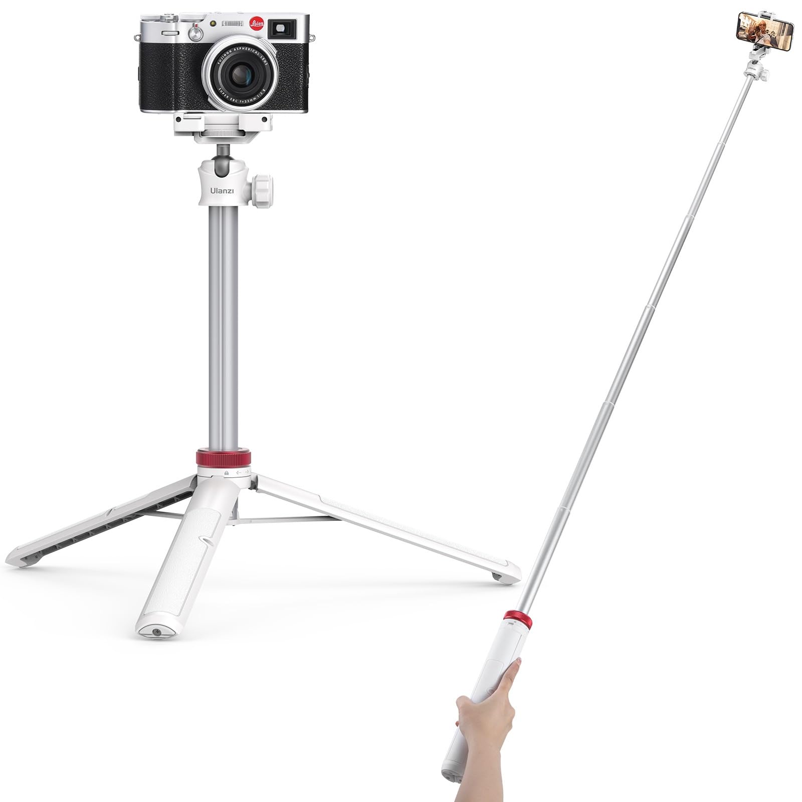 Ulanzi 2503A height adjustment mini tripod with phone white MT-44 7-level holder, білий
Ulanzi 2503A height adjustment mini tripod with phone white MT-44 7-level holder, білий