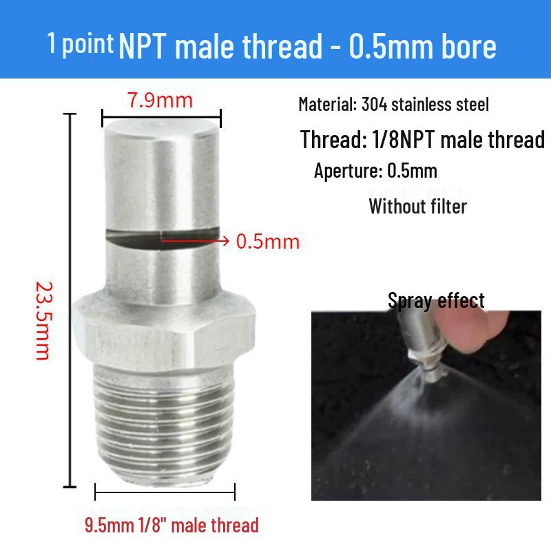 Stainless Steel K-type Fan Nozzle 120°-150° Angle, 1/8 Thread for Cooling & Dust Removal.
Stainless Steel K-type Fan Nozzle 120°-150° Angle, 1/8 Thread for Cooling & Dust Removal.